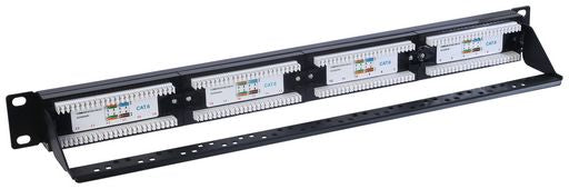 Cat6a 110-Style Patch Panel, 48-Port, 2RU, Cable Management Bar Included -   Australia