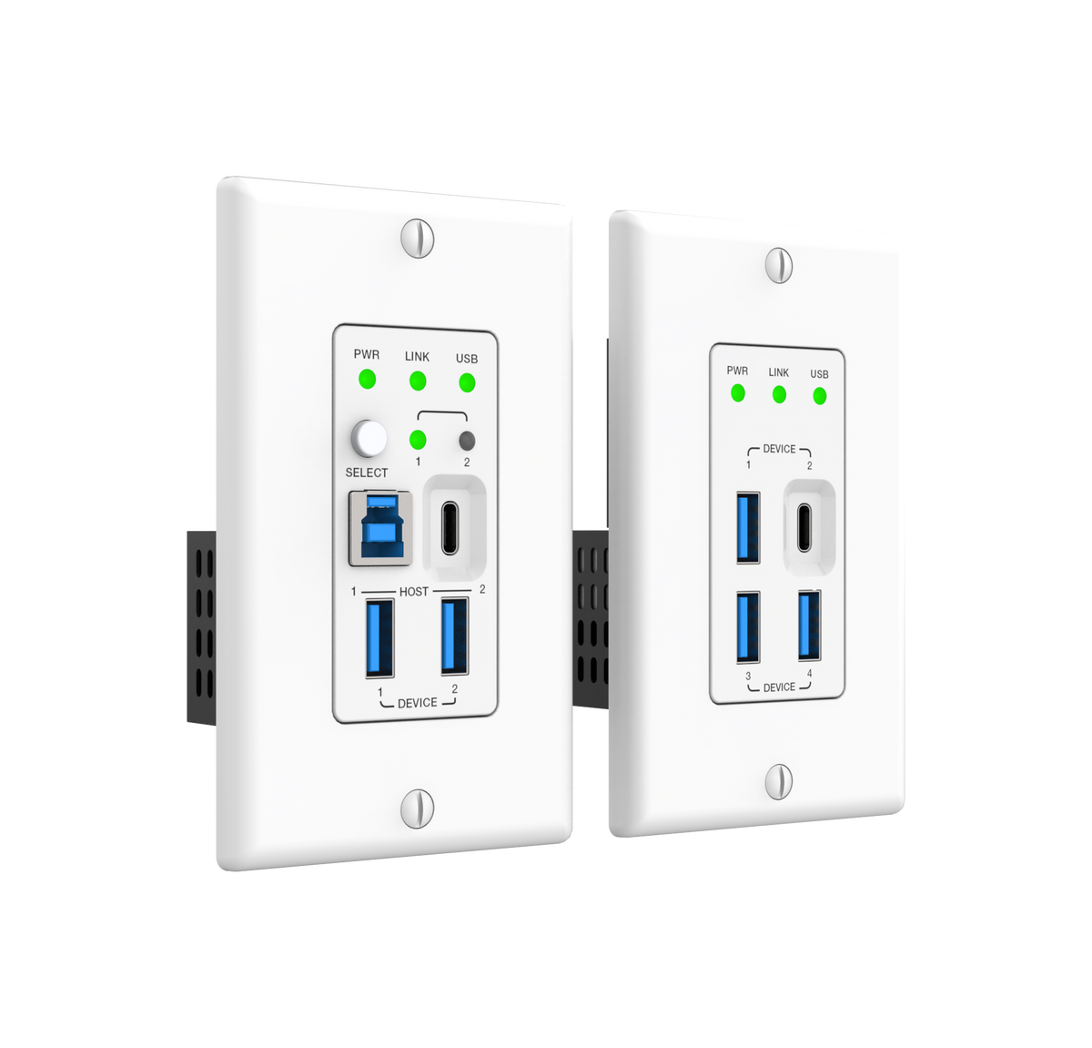 USB 3.0 Extender 100M with USB-B/USB-C Two Inputs (Wall Plate/Wall Pla ...