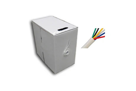6 Core security cable 300M, White 14/0.20 Inner conductor