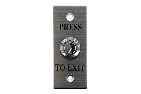 A-EX-WES1611 Backlit Exit Button On Metal Plate