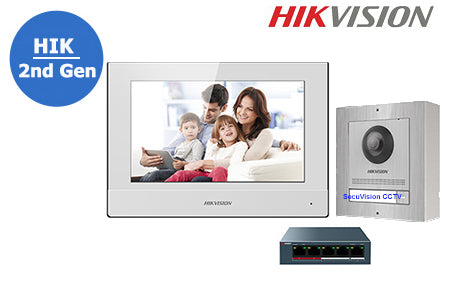DS-KIS606-SFM-KIT-WS HIKVISION 2nd Gen IP Intercom Surface Mount Kit - White Monitor