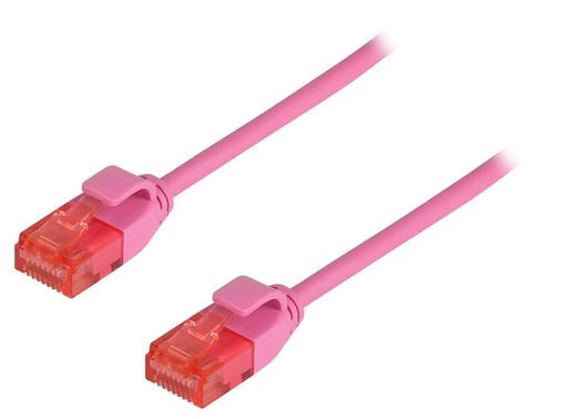 ComKonect Cat6 28AWG Ultra Slim Patch Cord Pink